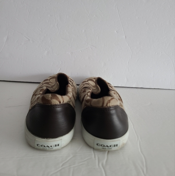 Coach women's loafers size 6,5 B logo canvas print slip on - Picture 2 of 4